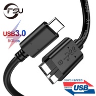 FSU 0.2m 1m USB C to Micro B 3.0 Cable 5Gbps 3A Fast Data Sync Cord For Macbook Hard Drive Disk HDD 