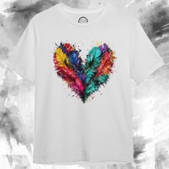 3Dimensionwear Premium Distro T-Shirt 3D Chicken Feathers Form Love Dm0163