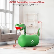 QPAU 2-Piece Set Inflatable Bounce Dinosaur Toy, with Hand Pump, Heavy-Duty Giant Bounce Ball, Ridin