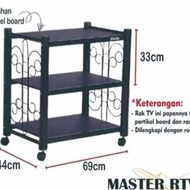 Rak TV Besi Master Meja TV/ serbaguna/besi/kokoh/hitam/meja/roda/dapur/meja tv