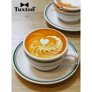 現貨tuxton陶瓷咖啡杯加厚美式卡布奇諾拉花咖啡杯碟套裝230ml