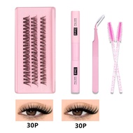 DIY Cluster Lashes Kit Individual Lashes 3D Faux Mink Lashes Wispy Eyelash Extension Soft Lashes Reu
