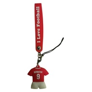 Manchester United I Love Football Club Rubber Phone Charm - Berbatov #9