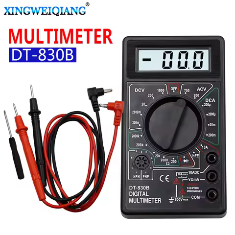 LCD Digital Multimeter AC DC DT-830B 750V 1000V 10A 20A Digital Mini Multimeter probe For Voltmeter 