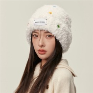 B. b. 2025 Furry Plush Bucket Hat Women Autumn Winter Hat Winter Style Knitted Basin Hat Bucket Hat 