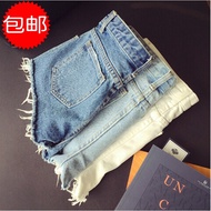 2016 Summer styles in Europe and wind-simple Flash ultra slim Joker jeans shorts hot pants slim surg