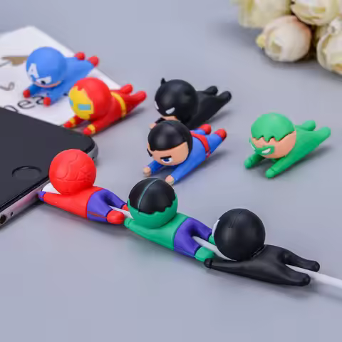 New Bite a Bite of Data Cable Protector Cartoon Marvel Batman Hero Series Cute Cartoon Shape Protect