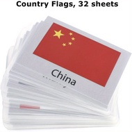 32 World Flag Recognition Card Set | Back to School Teaching Card | Cultural Learning Flash Card | H