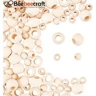 BeeBeecraft 200pcs Natural Wooden Beads 20mm/12mm Large Hole Wood Beads Macrame Beads Wood Spacer Beads for DIY Macrame Earring Necklace Making Home Decor Handcrafted Purse Handle 5mm 10mm Hole