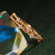 18K金雙三重鑽石線戒指 18K Gold Double Diamond Wire Ring