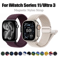 Magnetic Nylon Strap For iWatch Series 11 42mm/46mm Nylon Band For iWatch Ultra 3 49mm Nylon Braided