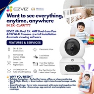EZVIZ H7C Dual 2K 4MP Dual Lens 1 to 6 CAM PACKAGE Pan Tilt Smart Color Night Vision Auto Smart Trac
