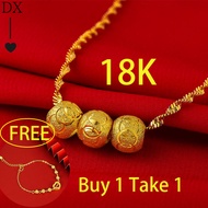 Philippines Ready Stock Pure 18K Saudi Gold Nasasangla Original Choker Necklace for Women Legit 3 Transfer Beads Not Fade Pawnable Buy 1 Take 1 Round Luck Bead Love Bracelet Korean Style Vintage Holiday Accessories Jewelry Set for Women Fasion Jewellery