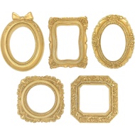 [frthrthrt]Vintage Gold Frames Mini Gold Frames Small Picture Frames Table Top Decor for Refrigerato