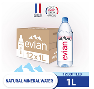 evian Natural Mineral Water (12 x 1L Case)