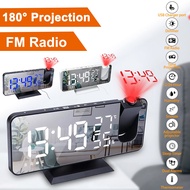 LED Digital Projection Alarm Clock Table Electronic Alarm Clock with Projection FM Radio Time Projec