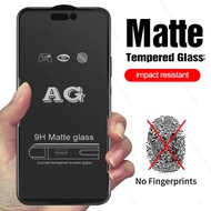AG ฟิล์มกระจกเต็มจอ Matteกระจกนิรภัย สำหรับ ไอโฟน 15 11 Pro Max iPhone 15 11 14 12 13 Pro Max 6 7 8 Plus XR XS X Max SE 2020 2022 Frostedป้องกันหน้าจอ