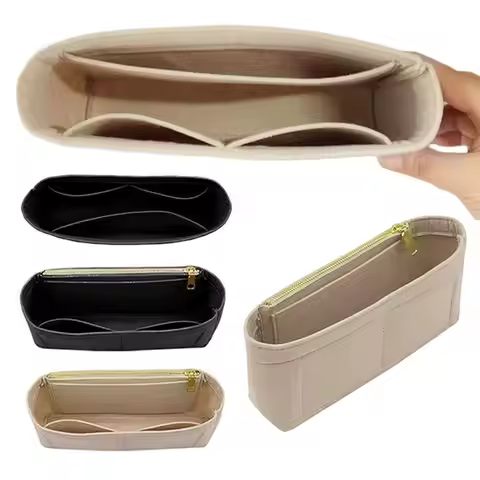 Portable Felt Handbag Insert Bag Black Khaki Storage Organization Internal Bag Purse Liner For Marmo