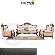 ชุดโซฟาหลุยส์ 4ชิ้น (3+2+1ที่นั่ง+โต๊ะกลาง) Black Platinum Series รุ่น TSF-LV-SET Cassandra-I [Pick 