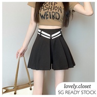 Pants Women Clothes Korean Fashion Skort Short Black High Waisted Shorts Casual Shorts Basic A Line Pant Chic Summer