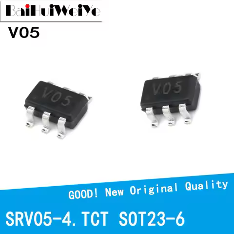 10Pcs/Lot SRV05-4 SRV05-4.TCT V05 SRV05 Unidirectional TVs / ESD Diode SMD SOT23-6 New Good Quality