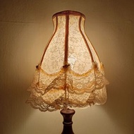 蕾絲木座檯燈 早期 古董收藏 歐風 法式 蕾絲
