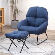 藍色-單人懶人沙發+腳踏 臥室小沙發 小戶型簡易經沙發 榻榻米靠背椅 款