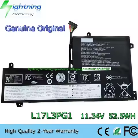 Original L17C3PG1 L17M3PG2 52.5Wh/57Wh Notebook Battery for Lenovo Legion Y530-15ICH Y545-PG0 Y540-1