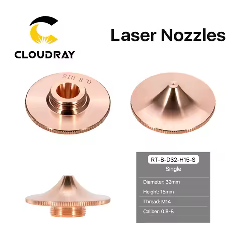 Cloudray Raytools Single/Double Layers Dia.32mm H15 Caliber 0.8-8.0mm Welding Laser Nozzles for Fibe