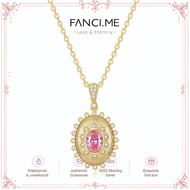 FANCIME "Retro Romance" Vintage Oval Cut October Birthstone Sterling Silver Necklace