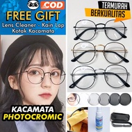 Kacamata Model Retro 3447 Photocromic Lensa Berubah Warna Anti Radiasi