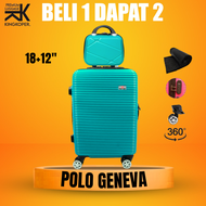 Koper Set 2 Polo Geneva 18+12inch Ukuran kabin - Tas Travel - fiber hardcase - Koper Polo - make up 