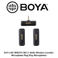 Boya BY-WM3T2-M2 2.4GHz Wireless Lavalier Microphone Plug Play Microphones