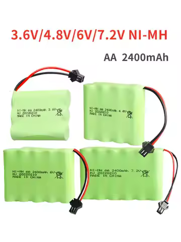 Nimh 7.2V 6V 4.8V 3.6V Battery 2400mAh Ni Mh AA Rechargeable Battery Pack SM 2P for Remote Control T