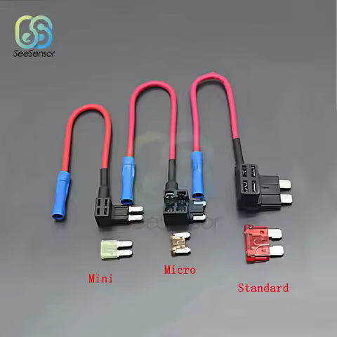 12V Car Fuse Holder Add-a-circuit TAP Adapter Micro Mini Standard Ford ATM APM Blade Auto Fuse with 