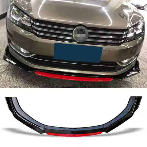 Front Bumper Spoiler for Volkswagen VW Passat B7 Sedan Protector Plate Lip Body Kit Carbon Surface D