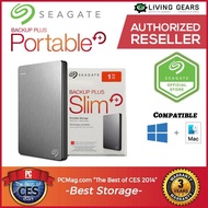 2024 Seagate HDD 1TB Backup Plus Slim Portable External Hard Disk Drive (Siiver)