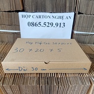 30x20x5 - combo 50 hộp carton nắp cài đóng hàng tiết kiệm
