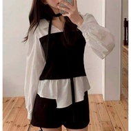 Fake Two-Piece Knit Shirt 2604