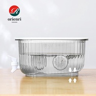 ORIENRI Beverage Dispenser, PET 4L Drink Dispenser, Transparent Water Dispenser For Family