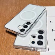 For Samsung A55 A16 A36 A35 A15 S24 S25 S23 FE S22 S21 Plus Ultra Original Clear Acrylic for Magsafe