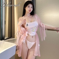 Sexy Lingeries for Woman Set Cosplay Hanfu Elegant and Pretty Women's Dresses Porno Embroidery See-through Crossed