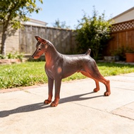 Limited Time Hot Sale Children's Solid Simulation Animal Model Doberman Golden Retriever Bulldog Bul