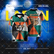 ANAHEIM DUCKS RETRO COLLAR JERSEY  LYCRA 280 GSM