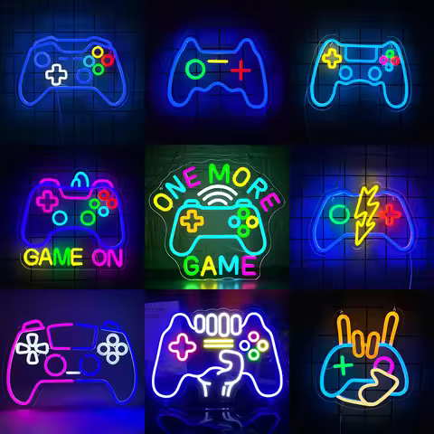 Gamer Neon Sign,Game Controller LED Sign for Gaming Room Decor,Game Neon Light for Teen Boy Room Dec