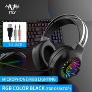 Itly H300 Earphones Esports Gaming Headset Noise-Canceling with Mic Headset Music Stereo Sound Deep 