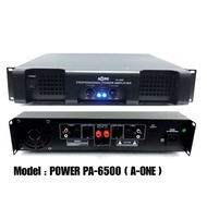 A-One PA6500 เพาเวอร์แอมป์ กลางแจ้ง 500W+500W เครื่องขยายเสียง AONE Professional poweramplifier รุ่น