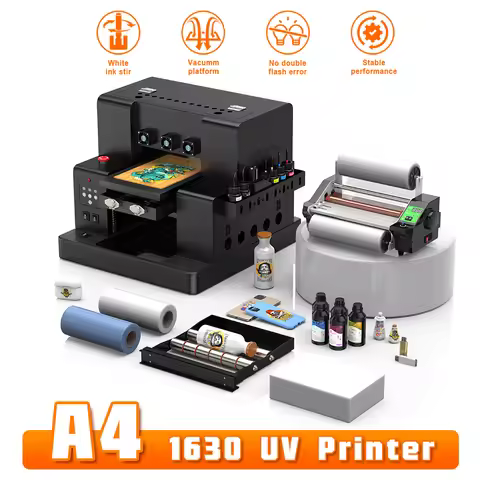 A4 UV Printer L805 UV DTF Direct to Flatbed Printing Machine with Varnish for Metal Wood Plastic UV 