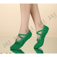 Green Children's Dance Shoes Girls' Belly Dance Performance Shoes Blue Soft-Soled Dance Shoes Practi