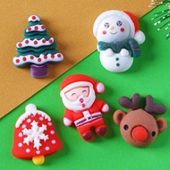 Christmas DIY accessories, hair accessories, bell accessories, Christmas snowman, elderly resin crafts, mobile phone flat accessories 10pcs